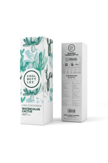 botella cactus watercolor lara costafreda cool bottles