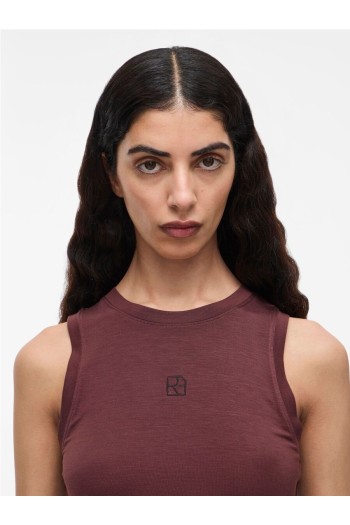 Camiseta básica sin mangas en color marron ROUGE by Vila