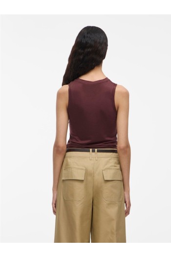 Camiseta básica sin mangas en color marron ROUGE by Vila