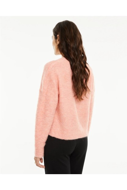 jersey pico systemaction  textura de pelo azul y coral mujer 2