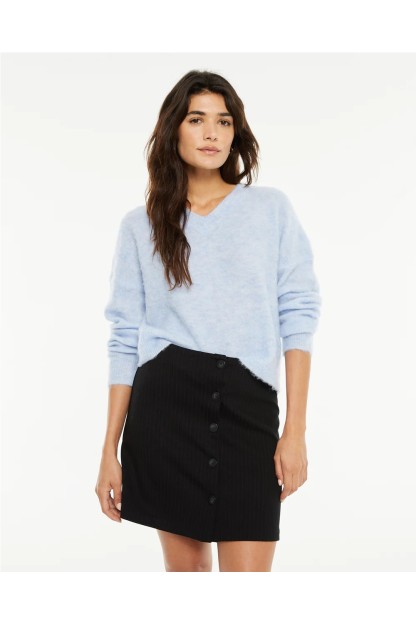 jersey pico systemaction  textura de pelo azul y coral mujer