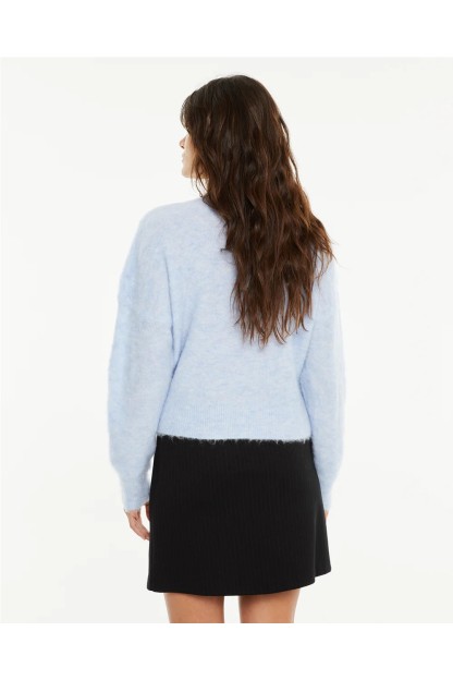 jersey pico systemaction  textura de pelo azul y coral mujer 2