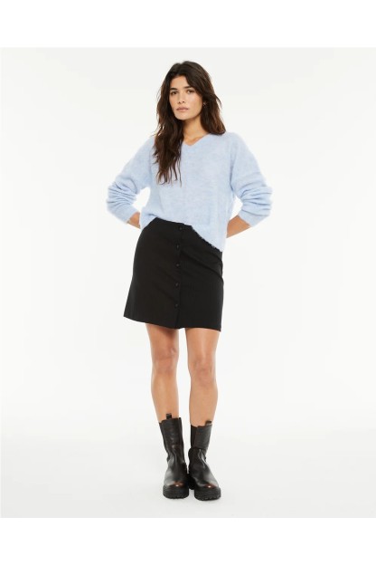 jersey pico systemaction  textura de pelo azul y coral mujer