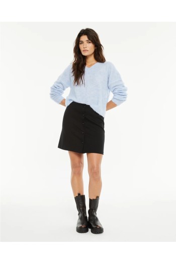 jersey pico systemaction  textura de pelo azul y coral mujer