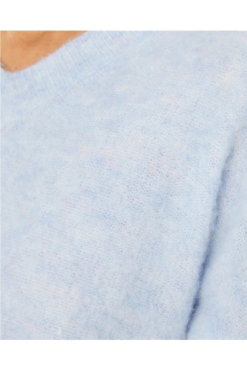 jersey pico systemaction  textura de pelo azul y coral mujer