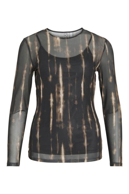 Top mujer de malla con tirante en la parte interior.