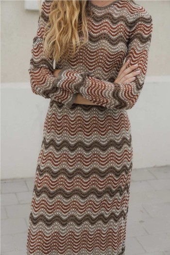Vestido punto tonos marrones mujer ESE O ESE