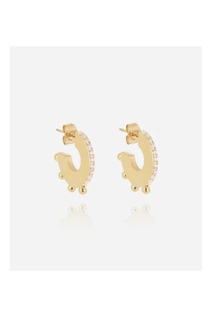 pendientes orris zag aro con circonista