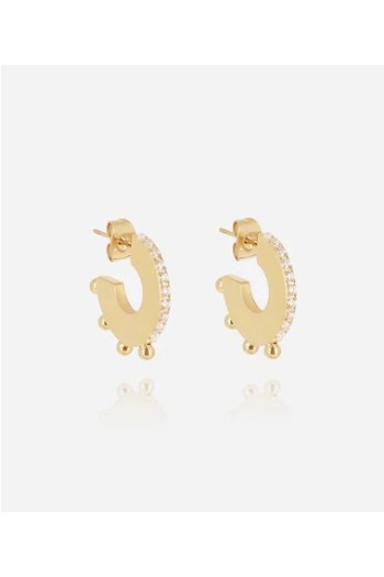 pendientes orris zag aro con circonista