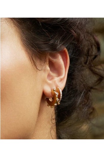 pendientes orris zag aro con circonista