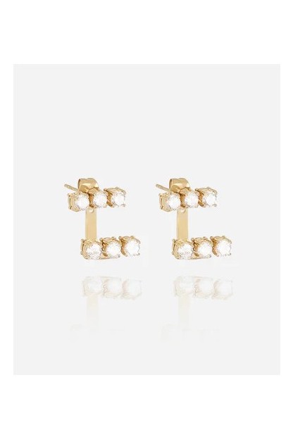 pendientes dorados con cristal zag bijoux caterina