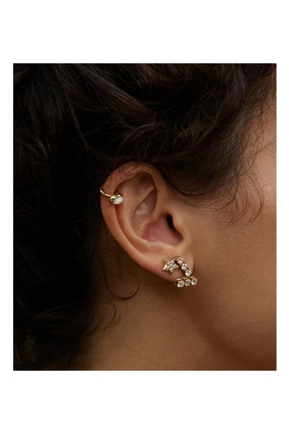 pendientes dorados con cristal zag bijoux caterina