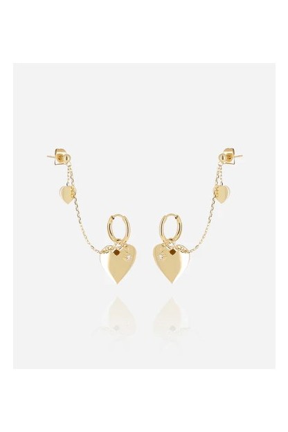 pendientes chaca corazon  con colgante zag bijoux