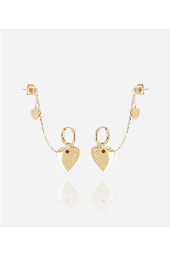 pendientes chaca corazon  con colgante zag bijoux