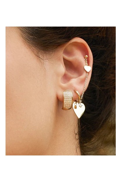 pendientes chaca corazon  con colgante zag bijoux