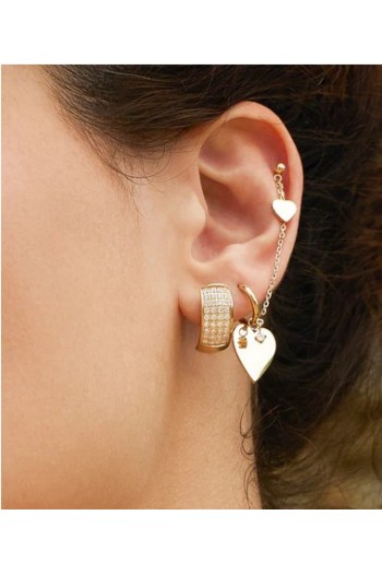 pendientes chaca corazon  con colgante zag bijoux