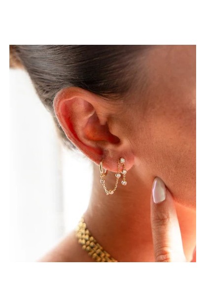 pendientes ageha con cadena zag bijpux dorados 2