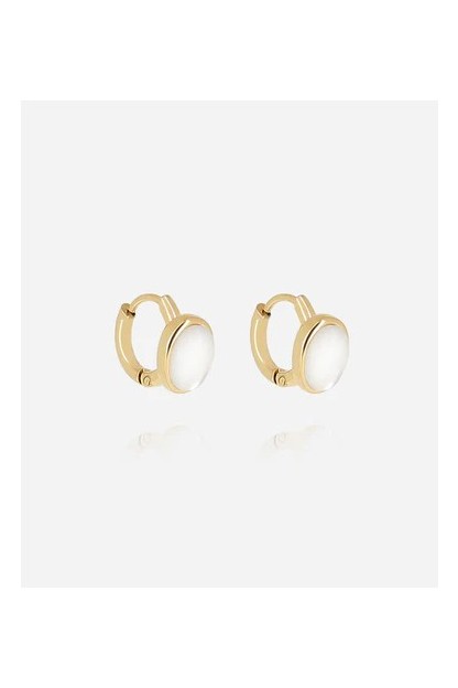 pendientes dorado con piedra ovalada zag bijoux