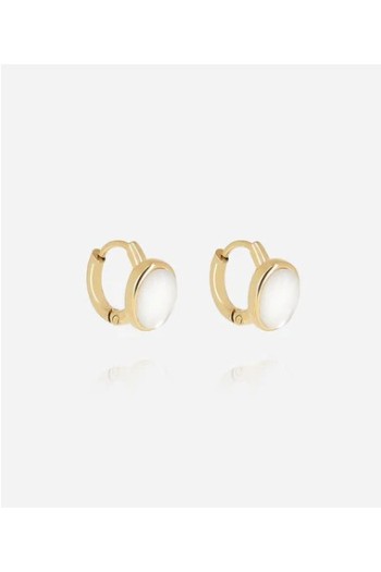 pendientes dorado con piedra ovalada zag bijoux