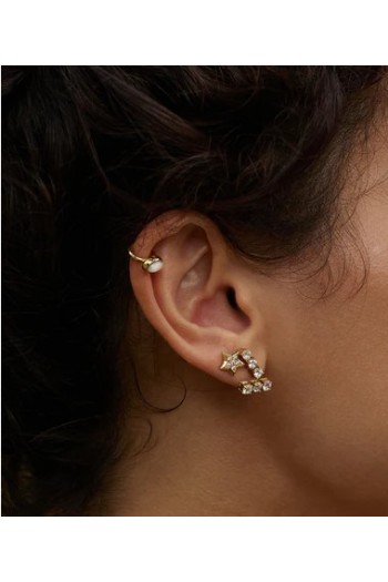 pendientes dorado con piedra ovalada zag bijoux