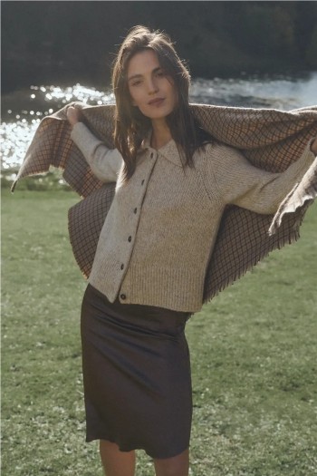 chaqueta beige ese o ese oliver mujer