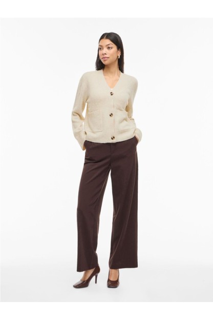 chaqueta cardigan vimiraz vila beige y rojo mujer