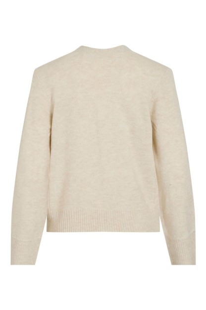 chaqueta cardigan vimiraz vila beige y rojo mujer