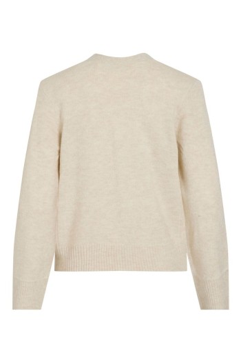 chaqueta cardigan vimiraz vila beige y rojo mujer