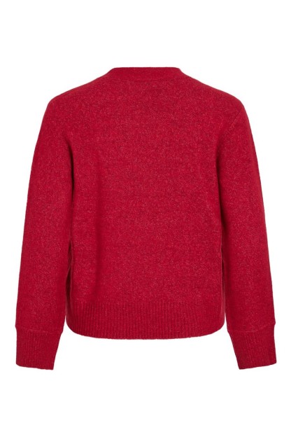 chaqueta cardigan vimiraz vila beige y rojo mujer