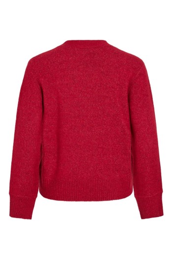 chaqueta cardigan vimiraz vila beige y rojo mujer