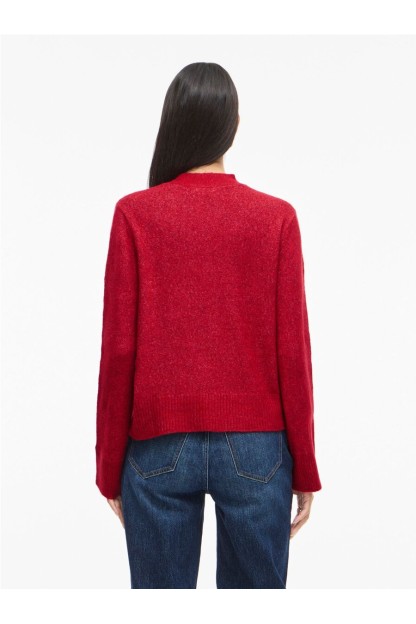 chaqueta cardigan vimiraz vila beige y rojo mujer