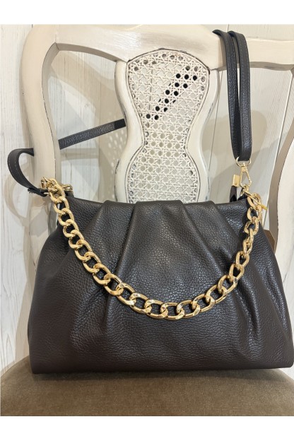 Bolso piel mujer asa de cadena