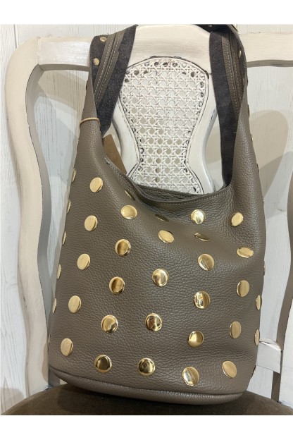 Bolso mujer piel tachuelas