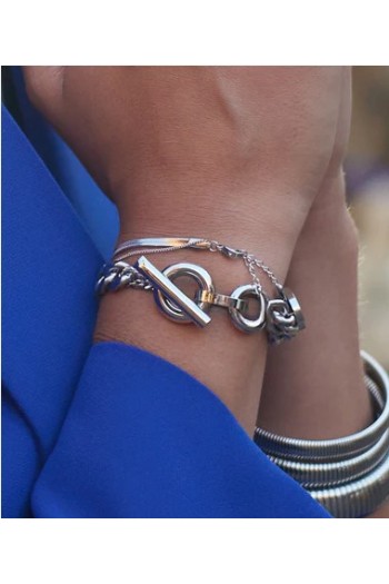 PULSERA ACERO GRIS CLARO