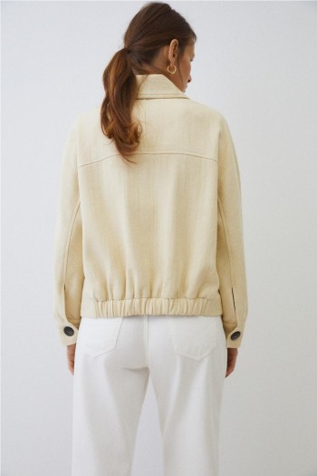 chaqueta corta charlote ese o ese color crema mujer