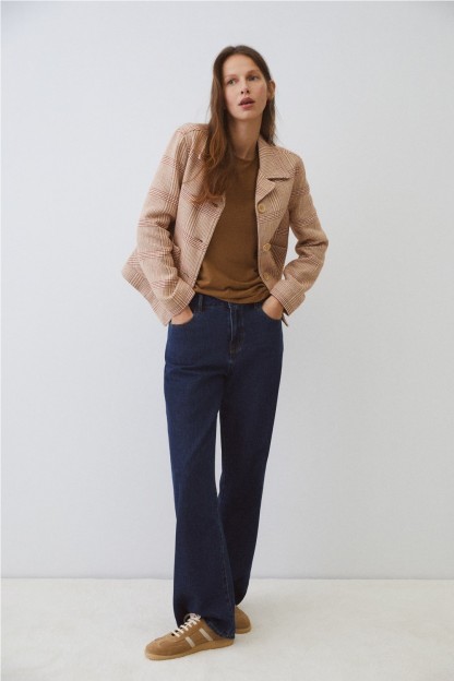 chaqueta cuadros ese o ese sylvie con botones mujer