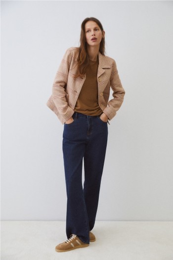 chaqueta cuadros ese o ese sylvie con botones mujer