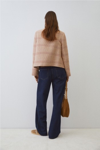 chaqueta cuadros ese o ese sylvie con botones mujer