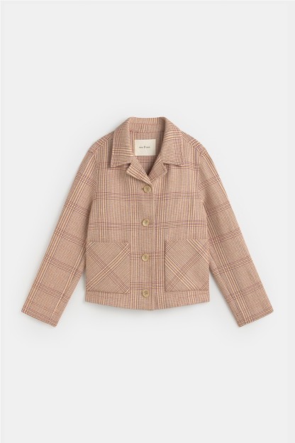 chaqueta cuadros ese o ese sylvie con botones mujer