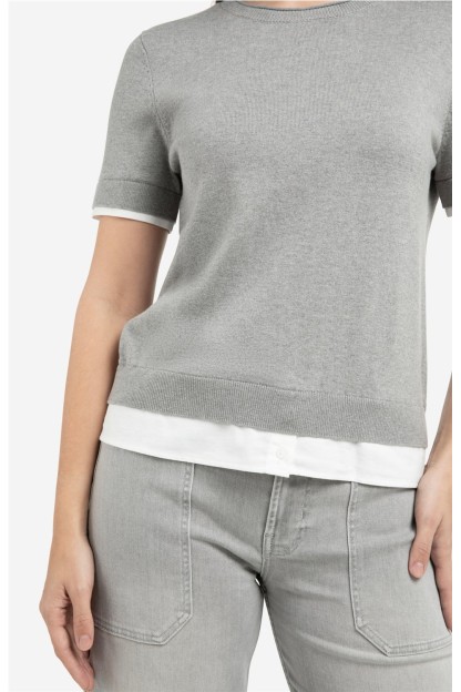 Top punto mujer con camisa interior Yaya