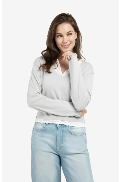 Jersey efecto capa de manga larga yaya