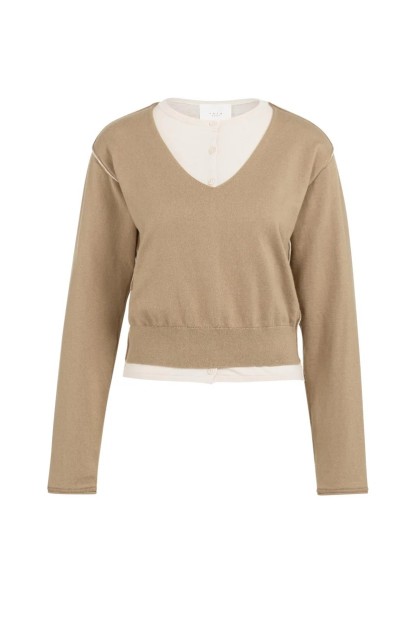 Jersey efecto capa de manga larga yaya