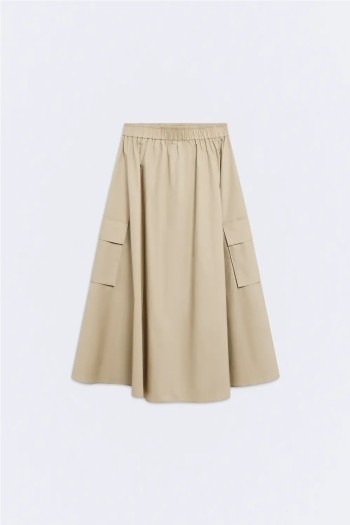 falda dakar ese o ese beige con bolsillos laterales