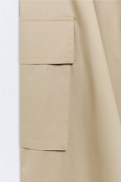 falda dakar ese o ese beige con bolsillos laterales