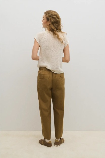 pantalon bergman color beige ese o ese mujer