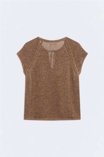 top emeu lino mujer color marron tostado