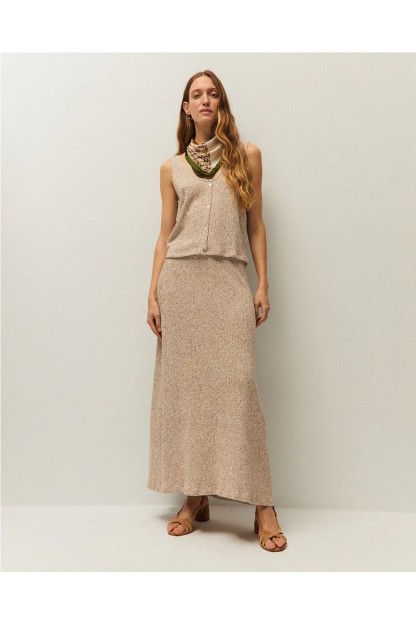 falda larga punto systemaction color beige