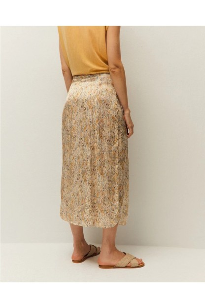 falda estampada systemaction color mostaza floral 2