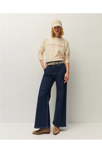 sudadera beige rosa systemaction basica mujer