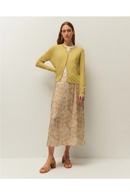 chaqueta cuello redondo con botones verde systemaction mujer